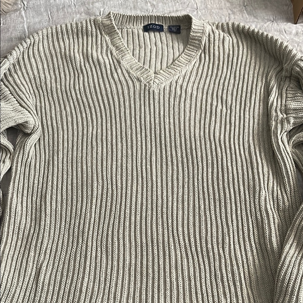 Men's Taupe IZOD lightweight Sweater